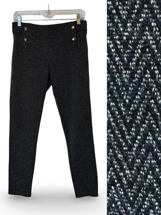 Ann Taylor Pants - Ann Taylor High Rise Leggings Black and Gray Medium Ankle Length Size Medium